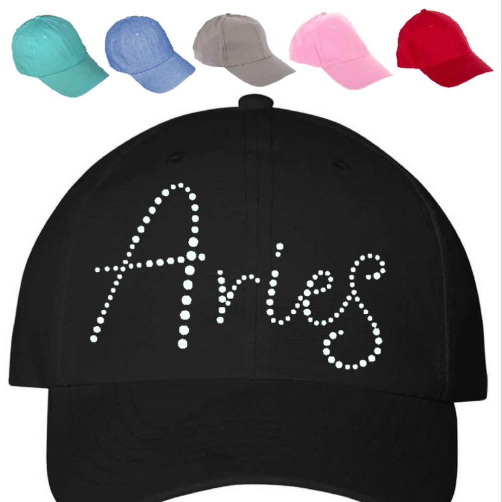 Rhinestone Aries Zodiac Cap